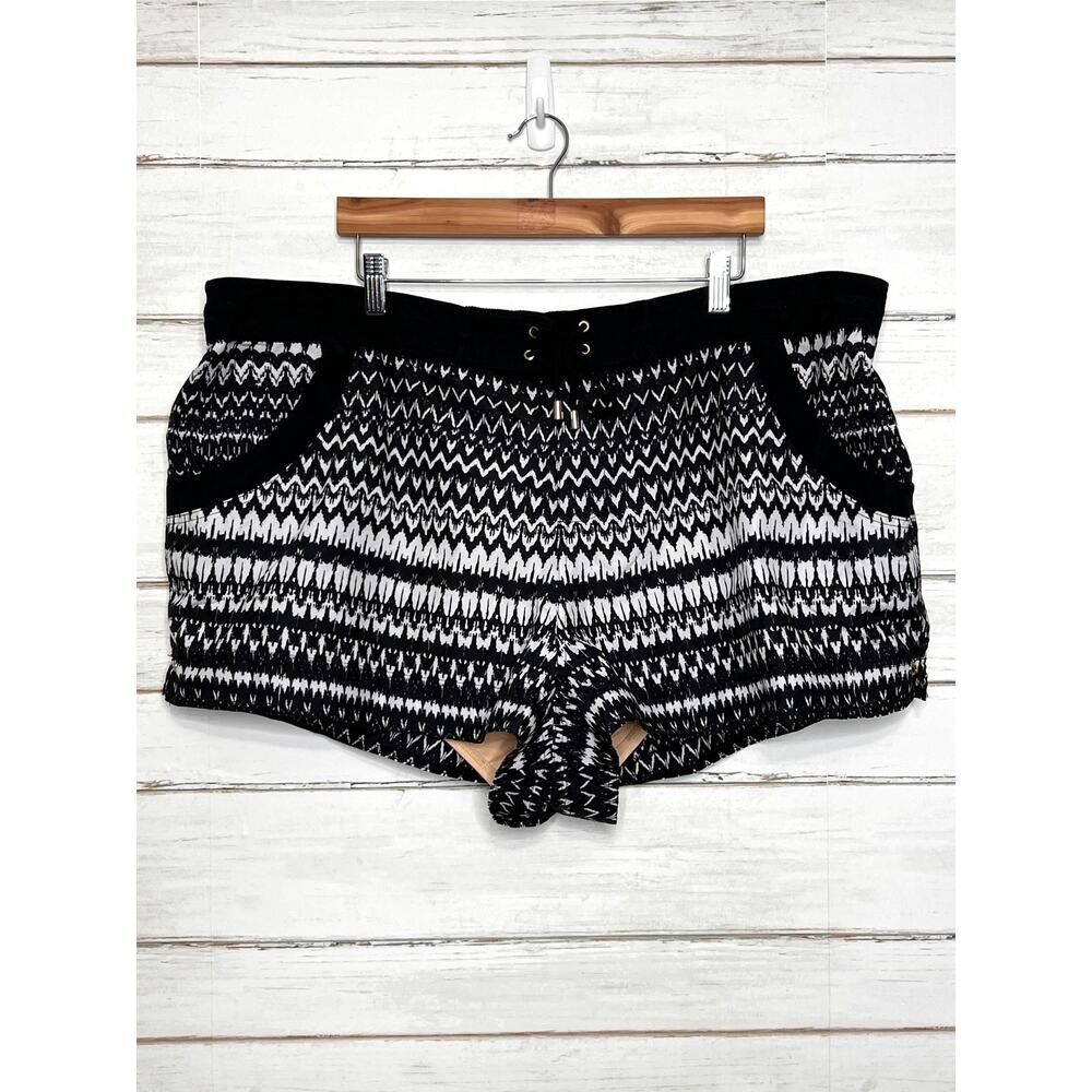 Swim by Cacique Black White Swim Shorts Plus Size 22/24 NWT